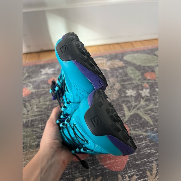 NEW Salomon Ultra Pro Trail Running Tennis Shoes size 38 EU Turquoise Blue Navy - Picture 11 of 15